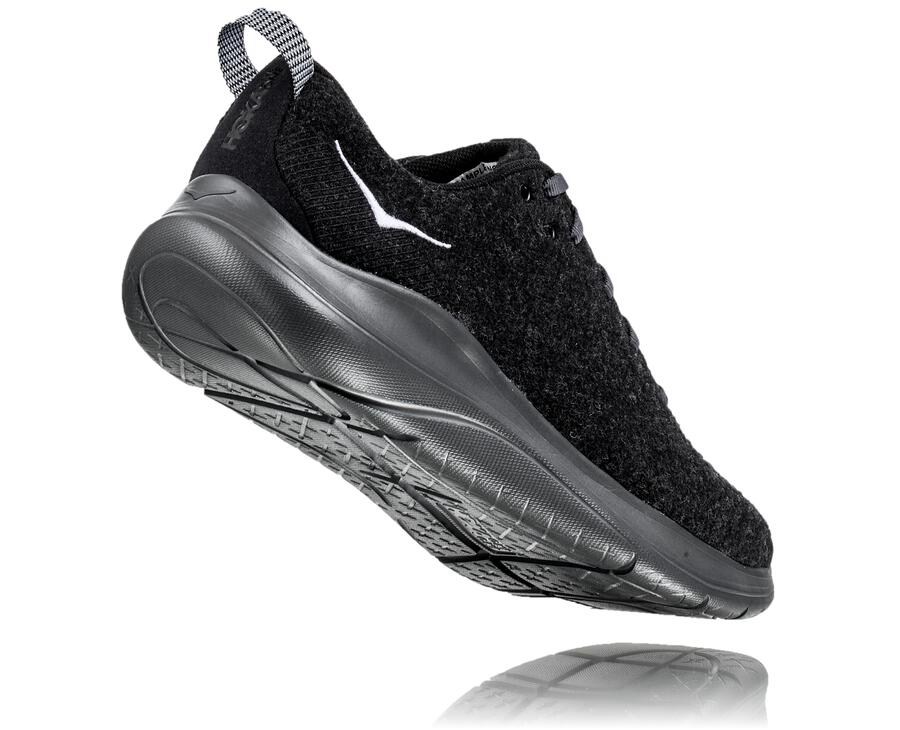 Hoka One One Running Shoes Mens Black - Hupana Flow Wool - 36501CAMN